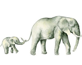 Baby Elephant Tattoo, Mom And Baby Elephant, Baby Elefant, Elephant Drawing, Watercolor Elephant, Elephant Tattoo, Elephant Painting, Elephant Tattoos, Elephant Love