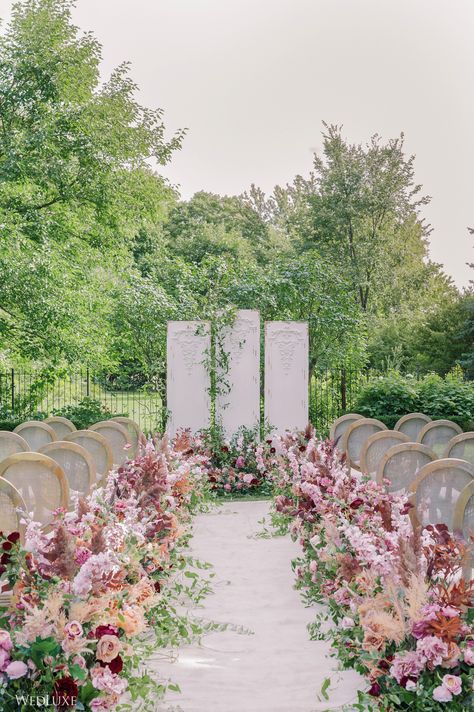 Berry-Hued Wedding Ideas, "Délice des Baies" - WedLuxe Magazine Floral Aisle, Wedding Aisles, Ceremony Aisle, Garden Wedding Reception, Aisle Flowers, Ceremony Design, Wedding Aisle Decorations, Wedding Event Design, Have Inspiration