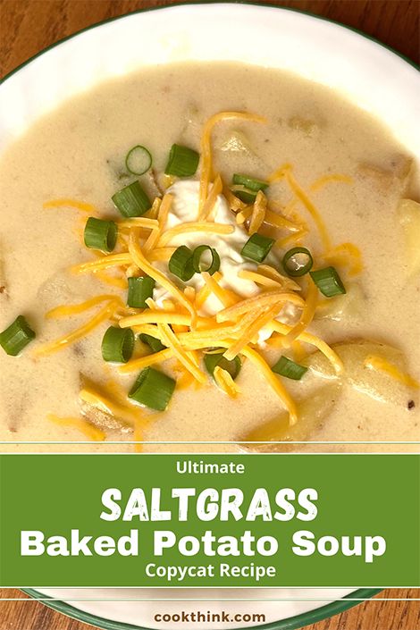 Copycat Saltgrass Potato Soup, Salt Grass Potato Soup Recipe, Saltgrass Potato Soup, Mcalister's Potato Soup Recipe, Saltgrass Potato Soup Recipe, Cheesy Potato Soup Easy, Steak And Potato Soup, Baked Potato Soup Recipe, Recipe Copycat