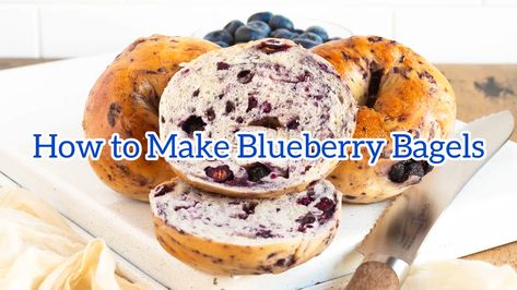 NY Style Blueberry Bagels - Appliances Reviewed Easy Blueberry Bagels, Recipe For Bagels, Blueberry Bagel Recipe, Fresh Bagels, Blueberry Sourdough, Blueberry Bagels, Sourdough Blueberry, Pizza Naan, Sourdough Banana