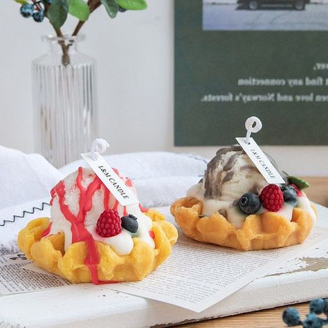 Waffle Cake Scented Candle Coconut Cream Handmade Cupcake Candles Aromatherapy Food Candle House Warming Gift Candle Food Ideas, Waffle Candle, Premium Candles, Candle Coconut, Cake Scented Candles, Candle Making Recipes, Candles Aromatherapy, Fruit Creations, Cupcake Candle