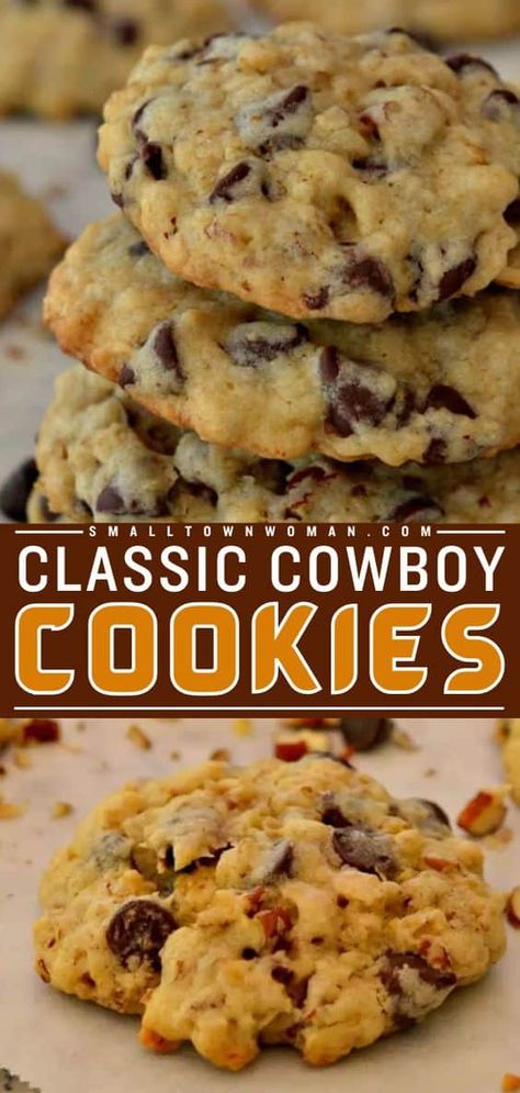 Ranch Cookies, Cowboy Cookie Recipe, Cowboy Cookies, Baking Stuff, Classic Cowboy, Lost 100 Pounds, Smart Cookie, Oatmeal Chocolate Chip Cookies, Cookie Exchange