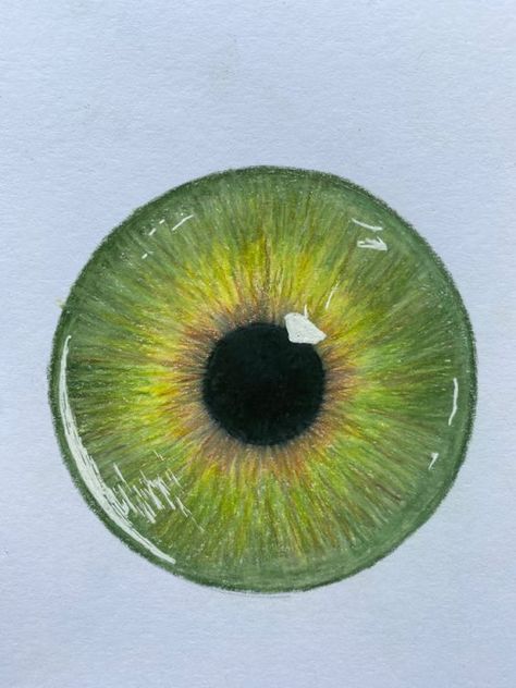 How To Draw Green Eyes, Green Eye Painting Acrylic, Colored Pencil Drawing Inspiration, Simple Colored Drawings, Eyes Drawing Colorful, Eye Drawing With Colored Pencils, Drawing Ideas Colorful Pencil, Green Eye Painting, Sketch Ideas Colored Pencil