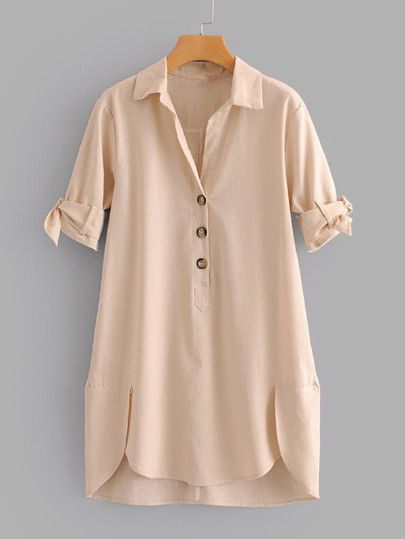 High Low Shirt Dress, High Low Shirt, Tie Dress, Kurti Designs, Women Dresses, Stylish Dresses, Dresses Online, Fashion News, High Low