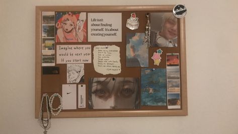 Cork Board Ideas Aesthetic, Aesthetic Cork Board, Me App, Cork Board, Room Aesthetic, Cork, Aesthetic Anime, Create Yourself, Mood Board