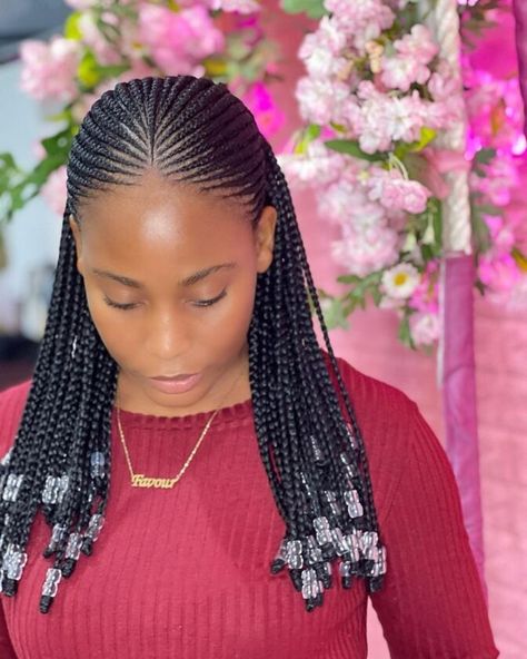 Cornrow style All Back Hairstyle, Straight Up Hairstyles, Cornrows With Beads, Cornrow Hairstyle, Latest Braided Hairstyles, Carrot Hairstyles, Romantic Waves, Intricate Braids, Cornrows Natural Hair