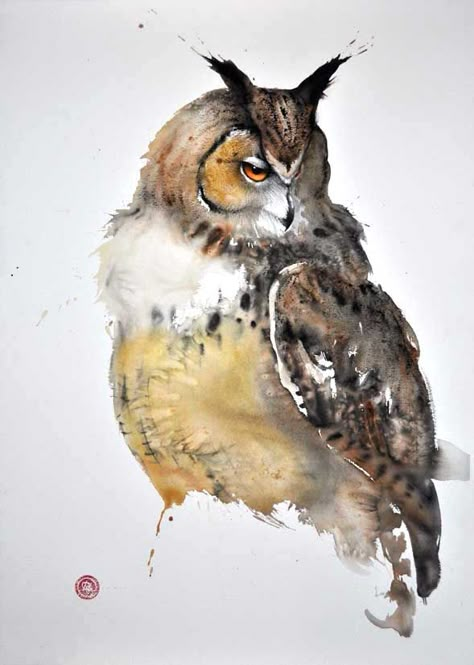 Karl Martens, 수채화 그림, Owl Art, Arte Animal, Watercolor Inspiration, Art And Illustration, Watercolor Bird, Contemporary Art Gallery, Watercolor Animals