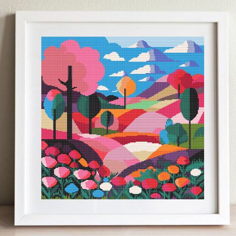 Colourful Cross Stitch Patterns, Contemporary Cross Stitch Patterns, Abstract Cross Stitch Patterns, Cross Stitch Landscape Patterns Free, Cross Stiching Ideas Unique, Modern Cross Stitch Patterns Free Charts, Cross Stitch Designs Modern, Cross Stitch Patterns Modern, Cross Stitch Patterns Free Disney