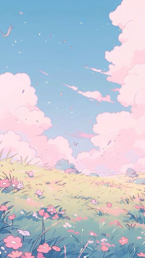 Whats Wallpaper, Pro Wallpaper, Anime Show, Japon Illustration, Anime Backgrounds Wallpapers, Cute Simple Wallpapers, Cool Wallpapers Art, Pink Clouds, Pretty Wallpapers Backgrounds