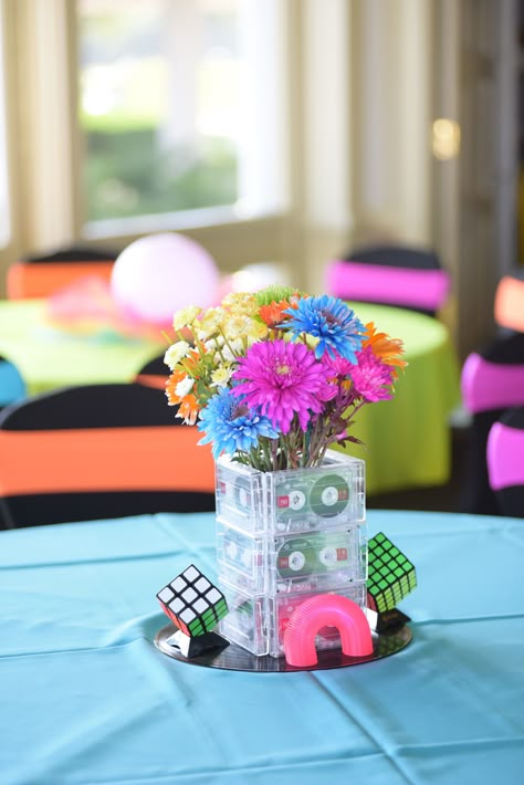 Back To The 80s Party Decoration, 80s Theme Pool Party, 80s Theme Party Centerpieces, 80s Centerpieces Diy Table Decorations, 80s Birthday Party Theme Decoration, 80 Theme Party, 80s Party Table Decor, 80s Gala, 90s Table Decor