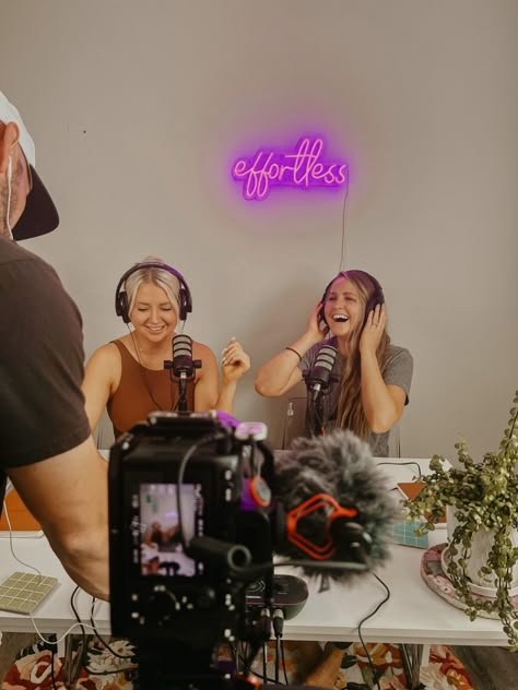 Is it even really work if its with your bestie!? Join us Tuesdays at 9am for new episodes of The Effortless Podcast!! Influencer Friends Aesthetic, Podcast With Friends, Podcast Vision Board, Couples Podcast, Podcast Identity, Best Friend Podcast, Hats Photoshoot, Relationship Podcast, Speaker Aesthetic