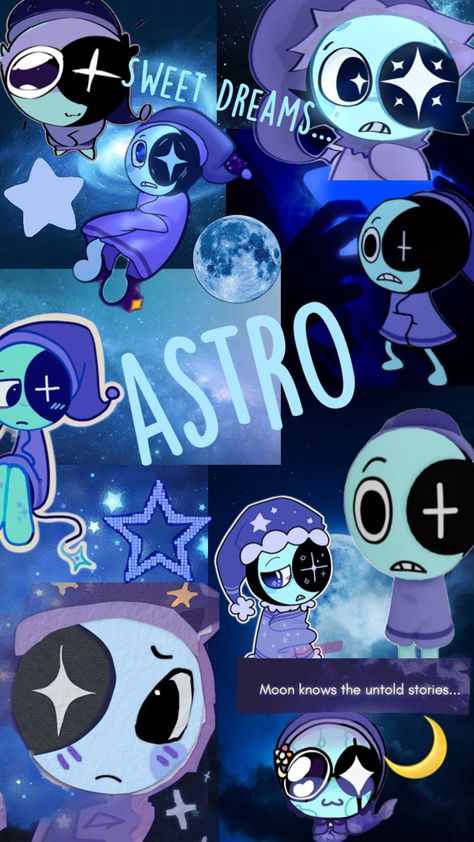 Dandy’s World Roblox Astro Collage Astro Cat, Funny Lockscreen, Astro Wallpaper, World Wallpaper, Collage Background, Man On The Moon, Fnaf Drawings, Moon Flower, Hotel Art