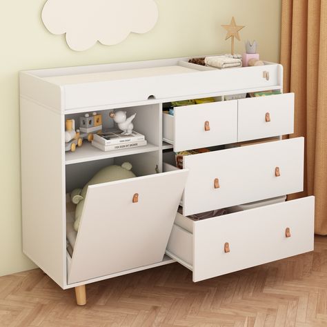 Baby Changing Table Dresser Nursery Chest Storage Changing Dresser - Bed Bath & Beyond - 37397731 Dresser With Changing Table, Baby Changing Table Dresser, Changing Table Storage, Changing Table Top, White Changing Table, Dresser Nursery, Changing Dresser, Changing Table Topper, Diaper Changing Table