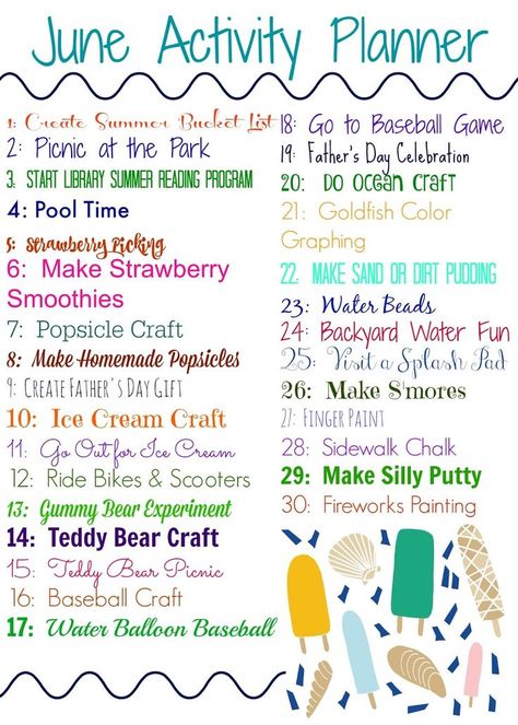 I am one of those people that has tons of ideas & things that I would love to do with my kids, but if I don’t organize my plans then it will never get done!   Summer is a busy season with everyone at home during the day so I decided to put all my … June Activities, Activity Planner, Planner For Kids, Summer Schedule, Summer Fun For Kids, Kids Planner, Fun Summer Activities, Summer Learning, Summer Fun List