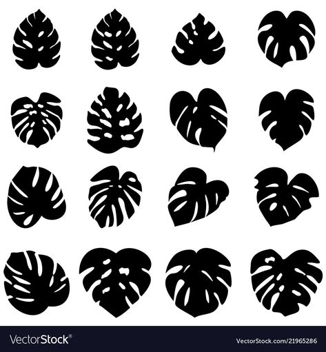 Monstera Leaf Silhouette, Monstera Leaf Vector, Black Monstera Tattoo, Leaf Silhouette Pattern, Monstera Silhouette, Monstera Leaf Outline, Tropical Silhouette, Timber Crafts, Plant Silhouette