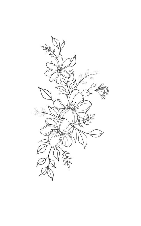 Flower Vine Tattoos, Tattoo Sketchbook, Underarm Tattoo, Floral Thigh Tattoos, Flower Thigh Tattoos, Muster Tattoos, Vine Tattoos, The Language Of Flowers, Floral Tattoo Design