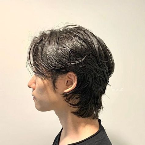 Short Wolfcut For Men, Long Middle Part Hair Men Asian, Asian Male Hairstyles Medium, Asian Men Hairstyle Wolfcut, Long Asain Hairstyle Men, Tomboy Korean Hairstyle, Haircuts For Soft Jawline Men, Asian Mullet Haircut Men Short, Layered Short Hair Masculine