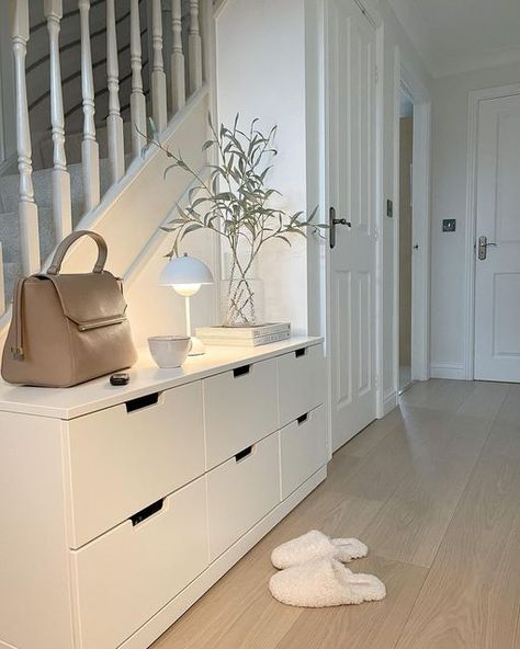 Ikea Nordli Entryway, Shoe Entrance Storage, Nordli Shoe Storage, Staircase Shoe Storage, Shoe Storage In Hallway, Apartment Shoe Storage, Shoe Storage Entrance, Hallway Shoe Storage Ideas, Front Door Shoe Storage Entryway