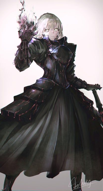 Saber Alter : Saber Fate Classes, Fate Stay Saber, Artoria Alter, Saber Alter, Type Moon Anime, Fate Saber, Fate Art, Fate Characters, Arturia Pendragon