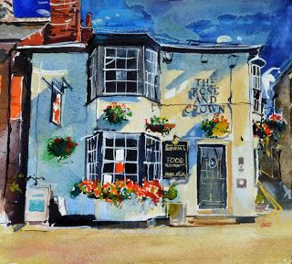 David Morris-The Rose and Crown, Wivenhoe David Morris, Gcse Art, Water Colors, Art Inspo, Paintings, Crown, Drawings, Water, Art