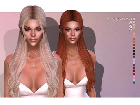 Nightcrawler Sims' Nightcrawler-Lenore (HAIR) Sims 4 Cc Nightcrawler Hair Male, Alpha Cc, Die Sims 4, Mod Hair, Cc Hair, Pelo Sims, Sims 4 Dresses, Sims Four, Blowout Hair