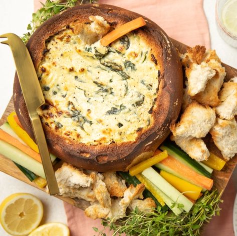 Three Cheese & Spinach Baked Cobb Loaf » Tatua Cobb Loaf, Spinach Bake, Cheese Spinach, Three Cheese, Salmon Burgers, Food For Thought, Mashed Potatoes, Spinach, Cheese