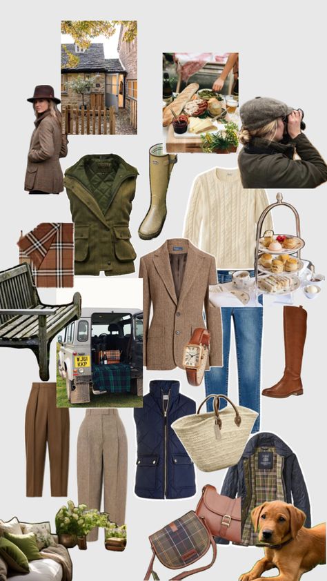 British country wardrobe English Country Style Outfits, British Style Outfits, Countryside Outfit, Countryside Fashion, British Country Style, Country Chic Outfits, Country Style Outfits, English Country Style, Over 50 Womens Fashion