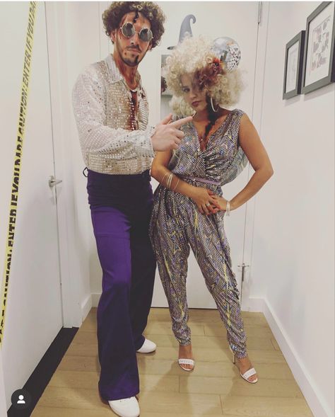 #halloween #couplehalloweencostumes #couplescostume #disco Disco Skeleton Costume, Couples Disco Costumes, Halloween Disco Costume, Disco Couple Costume, Haunted Disco, Neil Patrick Harris Halloween, 90s Couples Costumes, Disco Halloween Costumes, Halloween Theme Food