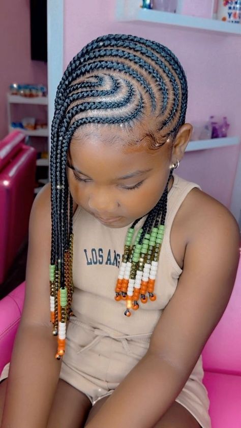 Kids Cornrow Hairstyles, Toddler Braided Hairstyles, Toddler Braids, Black Kids Braids Hairstyles, Cute Toddler Hairstyles, Lil Girl Hairstyles, Kid Braid Styles, Toddler Hairstyles Girl, Natural Hairstyles For Kids