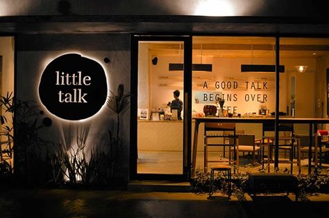 Little Talk & The Strange Little Nonsense on Behance Backlit Signage, Restaurant Exterior Design, Display Retail, Restaurant Exterior, Furniture Design Sketches, Cafe Concept, Sign Board Design, Wall Signage, Backlit Signs