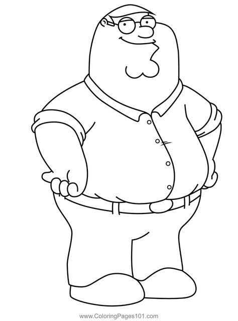 Peter Griffin Painting, Family Guy Coloring Pages, How To Draw Family Guy, Family Guy Drawing Step By Step, Guy Coloring Pages, Family Guy Peter And His Friends, Griffin Family, Character Tattoos, Peter Griffin