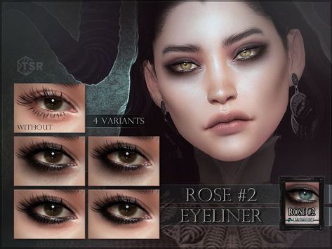 Rose Eyeliner, Sims 4 Cc Goth, Cc Makeup, Sims Download, Sims 4 Cc Eyes, Sims 4 Cas Mods, Makeup Cc, Sims Packs, Pelo Sims