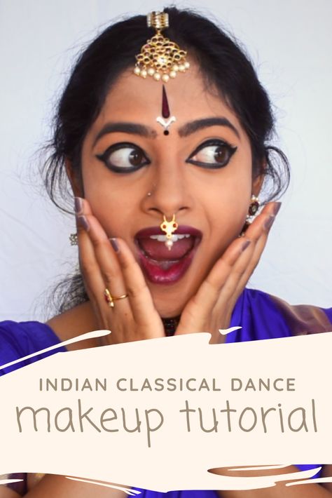 Follow my step-by-step makeup tutorial to help you get ready for your performance day! Bharatanatyam Eye Makeup, Makeup For Stage Performance, Bharatnatyam Eye Makeup, Classical Dance Makeup, Bharatnatyam Makeup, Dance Makeup Tutorial, Bharatanatyam Makeup, Makeup Names, Devi Images