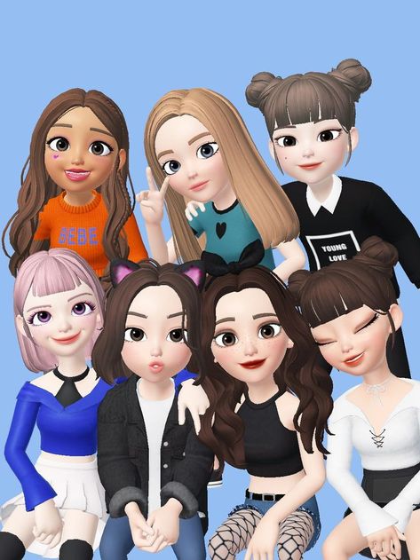 7 Girls Squad Aesthetic Cartoon, 7 Girls Squad Aesthetic, 7 Girls Squad, Friends Profile, Adele Video, Squad Aesthetic, Girls Squad, Friendship Pictures, Friend Drawings