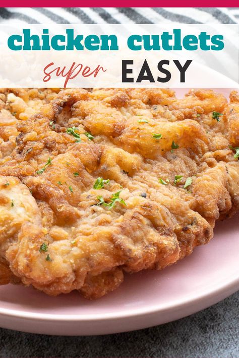 Fried Chicken Cutlet Sandwich, Easy Breaded Chicken, Simple Fried Chicken, Fried Breaded Chicken Breast, Wing Recipes Fried, Fried Breaded Chicken, Breaded Chicken Strips, Fried Chicken Breast Recipe, Beef Cutlets