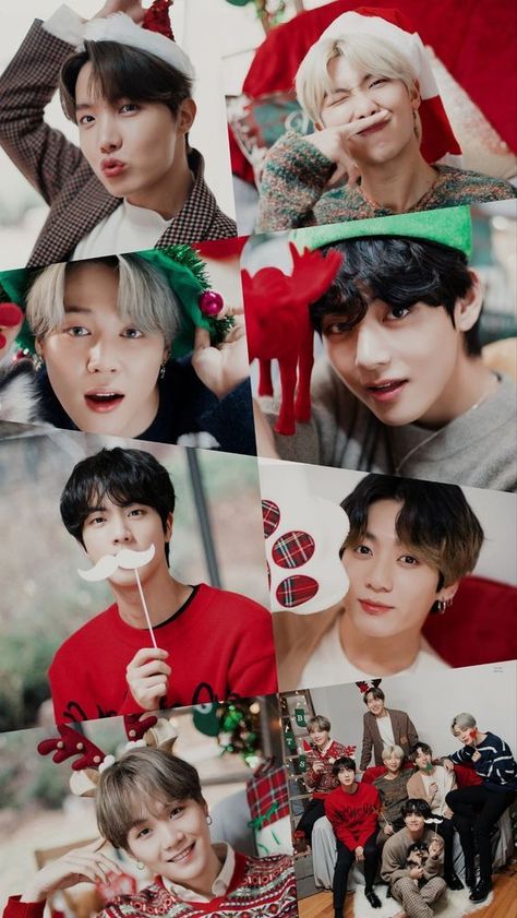 Bts Christmas Wallpaper, Christmas Wallpaper Aesthetic, Bts Christmas, Bts Group Picture, 17 Kpop, Bts Group Photos, Photoshoot Bts, Bts Aesthetic Pictures, Bts Group