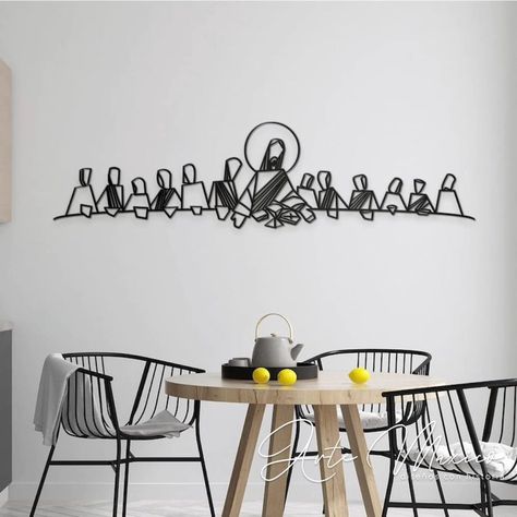 Ultima cena pop art Encuentrala en www.artemaxico.com.mx Wooden Chair Plans, Lords Supper, Minimalist Furniture Design, Church Interior Design, Jesus Wall Art, Church Furniture, Diy Wall Art Decor, Home Altar, Prayer Room