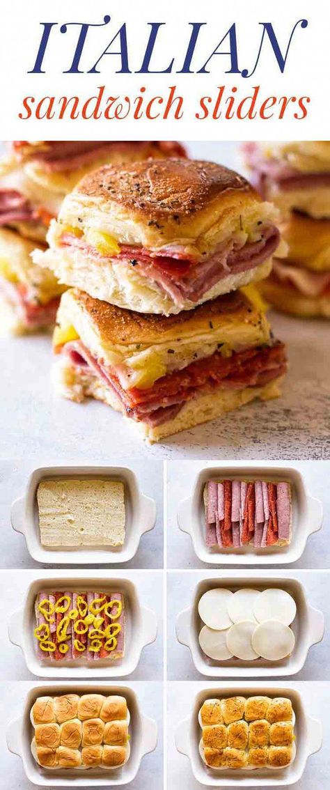 #FoodForHealthyBody Italian Sandwich Sliders, Sandwich Sliders, Sandwich Buffet, Sliders Recipes Hawaiian Rolls, Easy Slider Recipes, Rolled Sandwiches, Slider Sandwiches, Best Sandwich Recipes, Banana Peppers