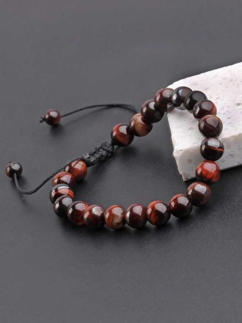 Free Returns ✓ Free Shipping✓. Fashionable And Popular Men Stone Beaded Bracelet For Jewelry Gift And For A Stylish Look- undefined at SHEIN. Chakra Bracelet Diy, Turquoise Decor, Embellished Fashion, String Bracelets, Diy Crafts Life Hacks, Shamballa Bracelets, Mens Fashion Jewelry, Bracelet Craft Diy, Natural Stone Bracelets