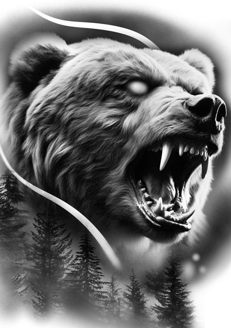 Bear Chest Tattoo Men, Bear Tattoos For Men Forearm, Wild Animals Tattoo, Grizzly Bear Tattoos For Men, Bear Back Tattoo, Bear Tattoos For Men, Tattoo Nike, Bear Mandala, Grizzly Bear Tattoos