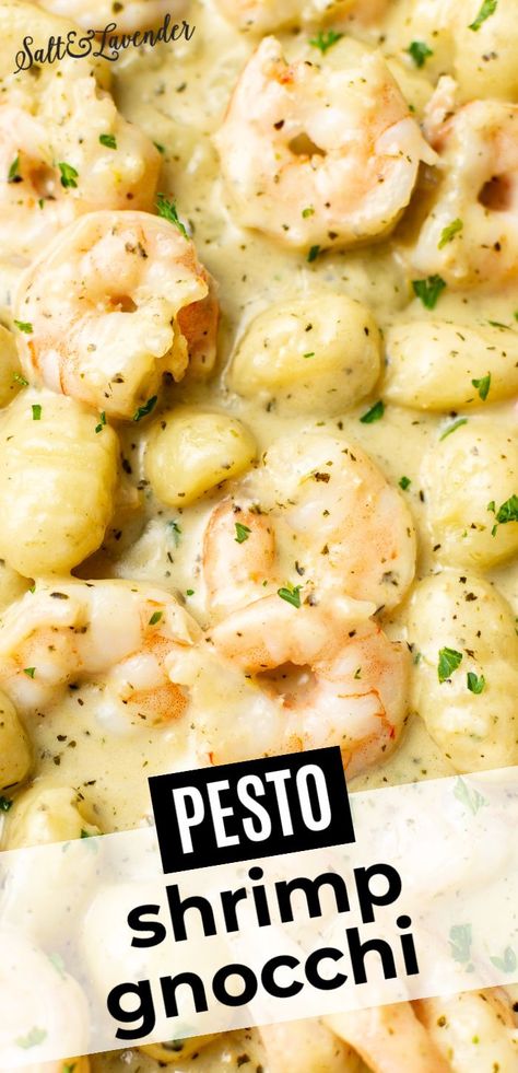 Shrimp Pesto Gnocchi, Pesto Gnocchi With Shrimp, Lemon Pesto Gnocchi, Prawn Gnocchi Recipes, Gnocchi Recipes With Shrimp, Trader Joes Fish Recipe, Gnocchi And Pesto, Gnocchi Recipes Shrimp, Shrimp Gnocchi Recipes Healthy