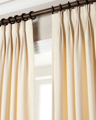 Ivory 20'' Triple Pinch Pleat Curtains / Drapes / by TheNewHome $75 a panel Pinch Pleat Draperies, Pinch Pleat Drape, French Pleat, White Molding, Pleated Drapery, Half Price Drapes, Linen Curtain Panels, Pleat Curtains, Pleated Drapes