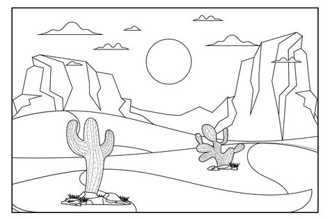 Desert Kindergarten, Desert Crafts For Kids, Desert Activities For Kids, Desert Coloring Pages, Desert Crafts, Desert Habitat, Mom Painting, Desert Drawing, Desert Diorama