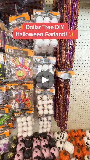 Turn the Dollar Tree Halloween eyeballs into a beaded garland! 👻🎃 I used the point of my hot glue gun to create the bead holes to feed the twine into it. It’s an easy and affordable project to recreate! 🤍 #dollartree #dollartreediy #dollartreefinds #dollartreehacks #diyproject #diycraft #halloween #halloweendiy #crafttok #diyhalloween #garland #diy #casatiktok #tiktokpartner | DIYhome Diy Halloween Garland, Dollar Tree Halloween, Dollar Tree Hacks, Garland Diy, Halloween Eyeballs, Dollar Tree Finds, Halloween Garland, Beaded Garland, Hot Glue Gun