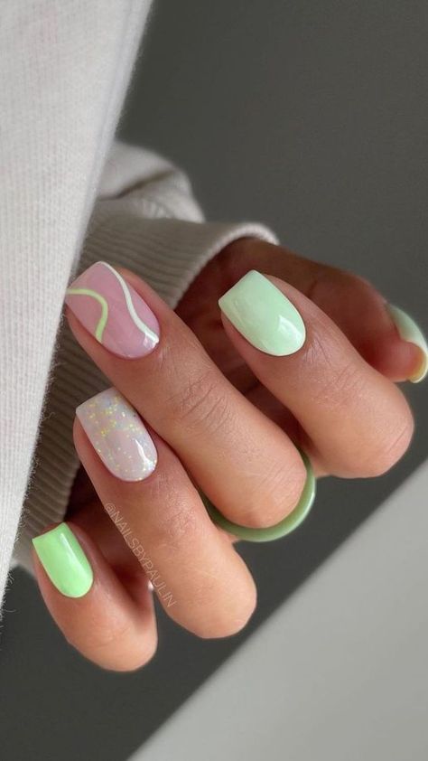 Unghie Nail Art, Milky Nails, Nagel Tips, Simple Gel Nails, Summery Nails, Her Nails, Short Acrylic, Glitter Design, Short Acrylic Nails Designs