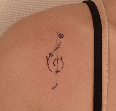 Small Music Tattoos, Violin Tattoo, Key Tattoo, Music Tattoo Designs, Small Pretty Tattoos, Tattoos For Lovers, Small Hand Tattoos, Minimalist Tattoos, Classy Tattoos