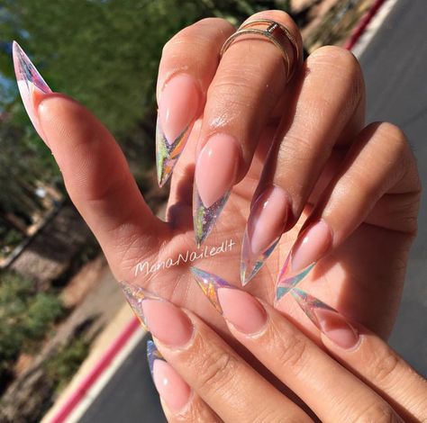 Stone Nails, Clear Acrylic Nails, Glass Nails, Clear Nails, Crystal Nails, Coffin Nails Designs, Fire Nails, Dream Nails, Dope Nails