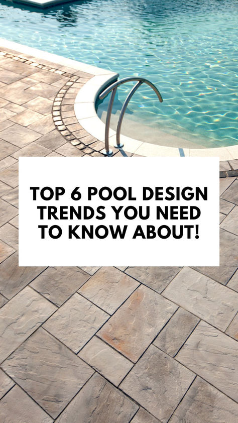 Looking for some backyard swimming pool inspiration? Discover the TOP 6 pool design trends in our latest article! Pool Deck Inground Pools, Swimming Pool Remodel Ideas, Black And White Pool Area, Update Pool Area, Trending Pool Designs, New Pool Designs, Eclipse Amber Pool Liner, Pool Material Ideas, Checkered Pool Tile