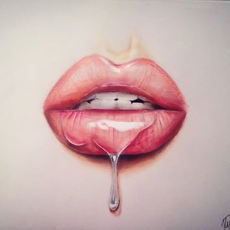 Lip Artwork, Teeth Tips, Teeth Drawing, Drawing Lips, Lip Art Makeup, Lip Drawing, Ballpoint Pen Drawing, Prismacolor Art, Lips Drawing