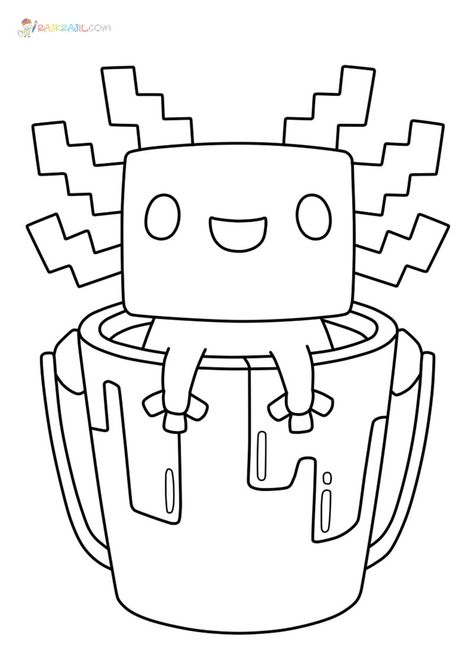 Minecraft Axolotl, Book Sketch, Minecraft Coloring Pages, Stumble Guys, Minecraft Drawings, Farm Animal Coloring Pages, Detailed Coloring Pages, Princess Coloring Pages, Coloring Page Ideas